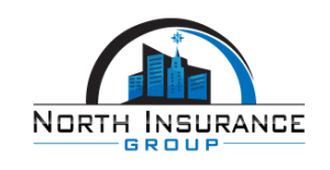 North Insurance Group logo featuring stylized buildings and a curved line, relevant to refinancing and loan services.