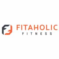 Fitaholic Fitness logo featuring stylized text and graphic elements, relevant to health and wellness context.