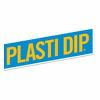 Logo of Plasti Dip, a product used for automotive and DIY applications, featured prominently in a blue and yellow design.