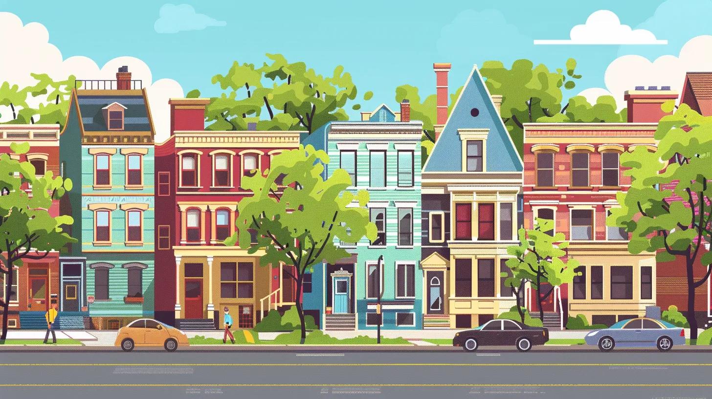 neighboorhood with homes and streets no text no lettering