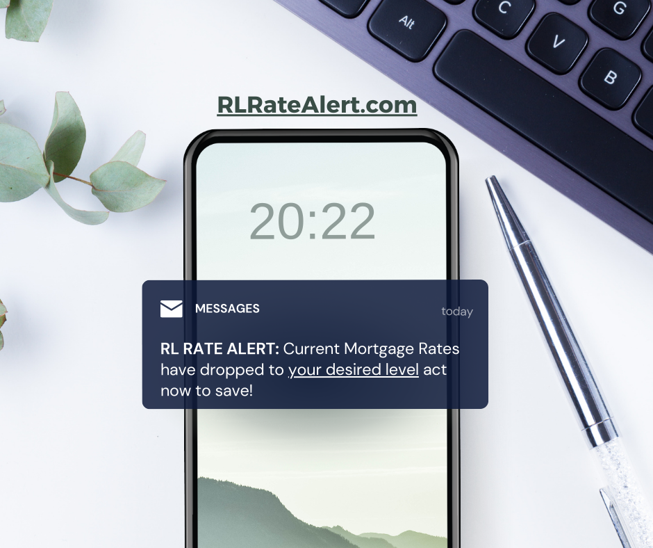 The purpose of the "Rate Alert" image is to visually represent the concept of staying informed about mortgage rates and the importance of timely notifications.